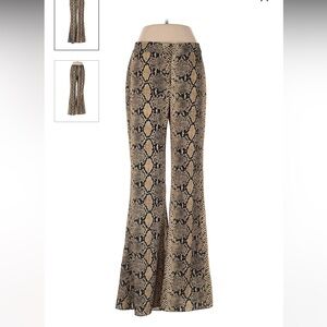 Zara snake print flare pants L